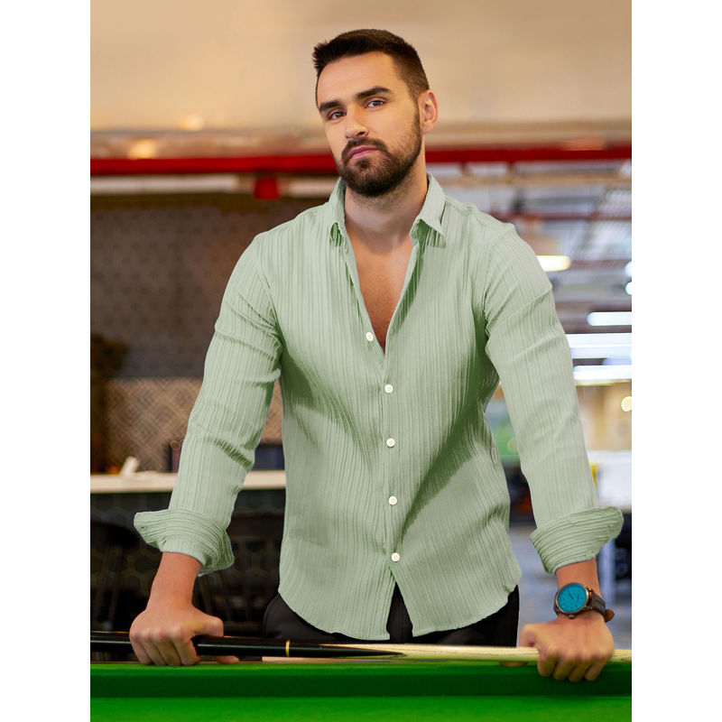 CAHOOT Men's Green Collar Neck Shirt (S)