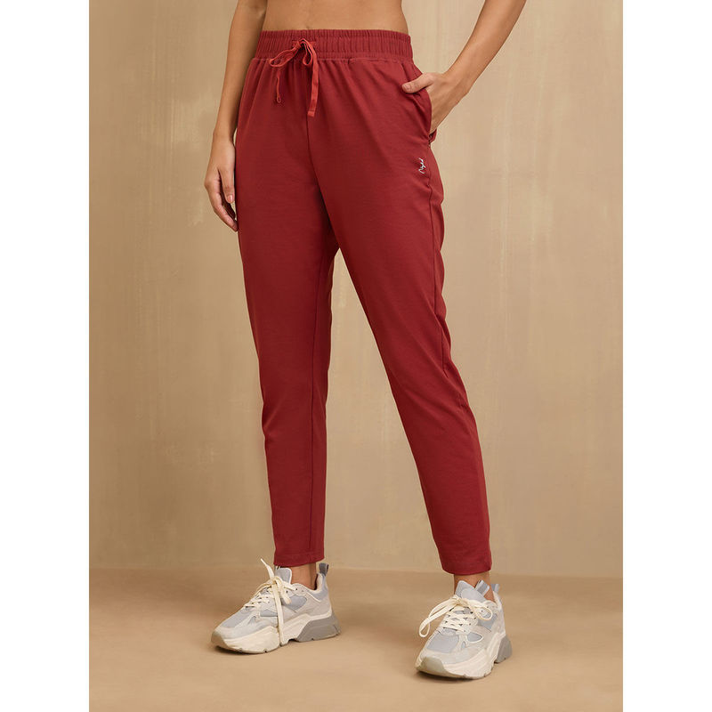 Ultimate Comfort Cotton Travel Pants in Relaxed Fit with Spill Safe Zip Pockets NYAT502 Red (M)