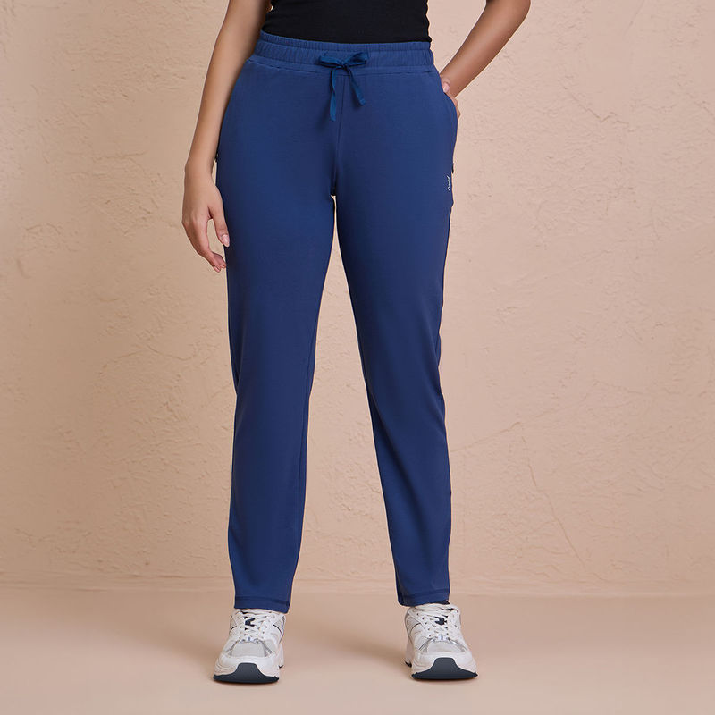 Ultimate Comfort Cotton Travel Pants in Relaxed Fit with Spill Safe Zip Pockets NYAT502 M Blue (M)