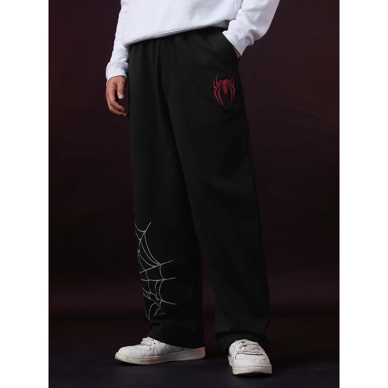 The Souled Store Spider-Man Wallcrawler Men Oversized Fit Trackpant (M)