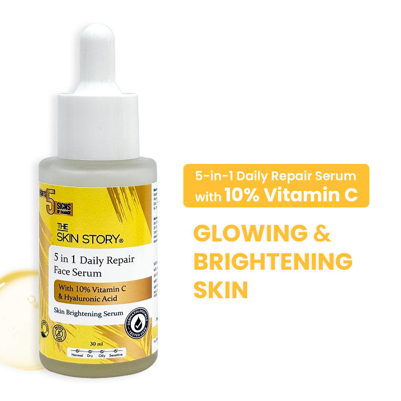 The Skin Story 10% Vitamin C Daily Repair Face Serum For Glowing Firm Bright Skin Reduces Dark Spots