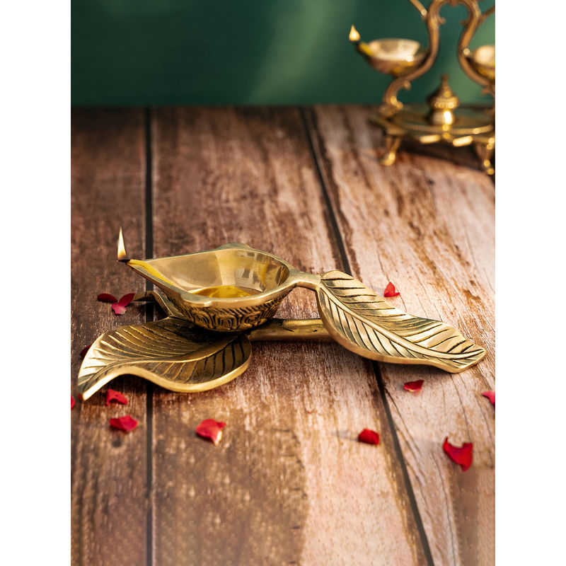 Brass Leaf Diya main image 0