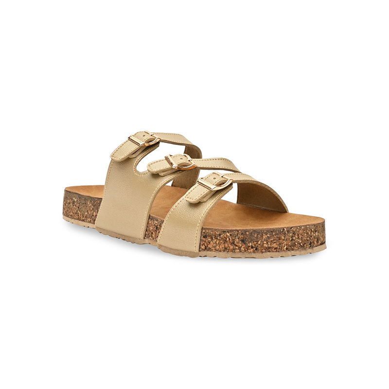 ROCIA By Regal Light Gold Women Casual Sandals (EURO 39)