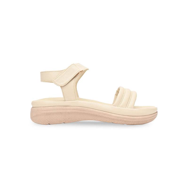 ROCIA By Regal Cream Women Casual Sandals (EURO 38)