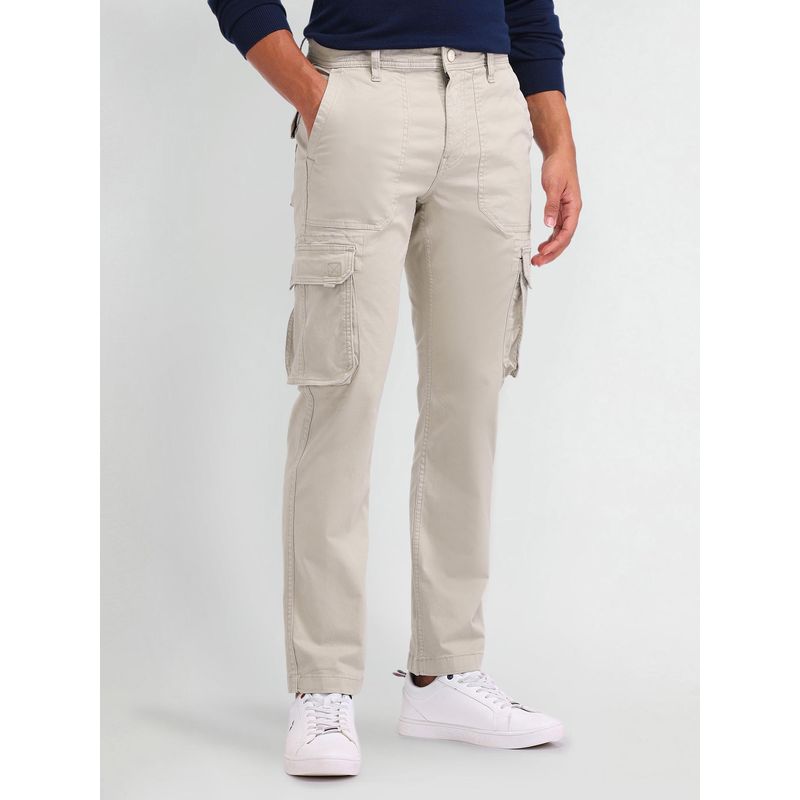 U.S. Polo Assn. Denim Co. Mens Beige Solid Cargos (38)