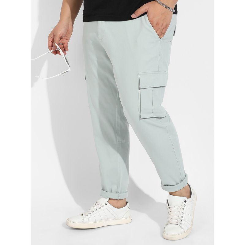 Instafab Plus Mens Sage Green Cargo Trousers (40)