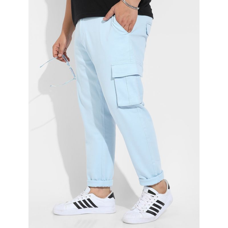 Instafab Plus Mens Light Blue Cargo Trousers (40)