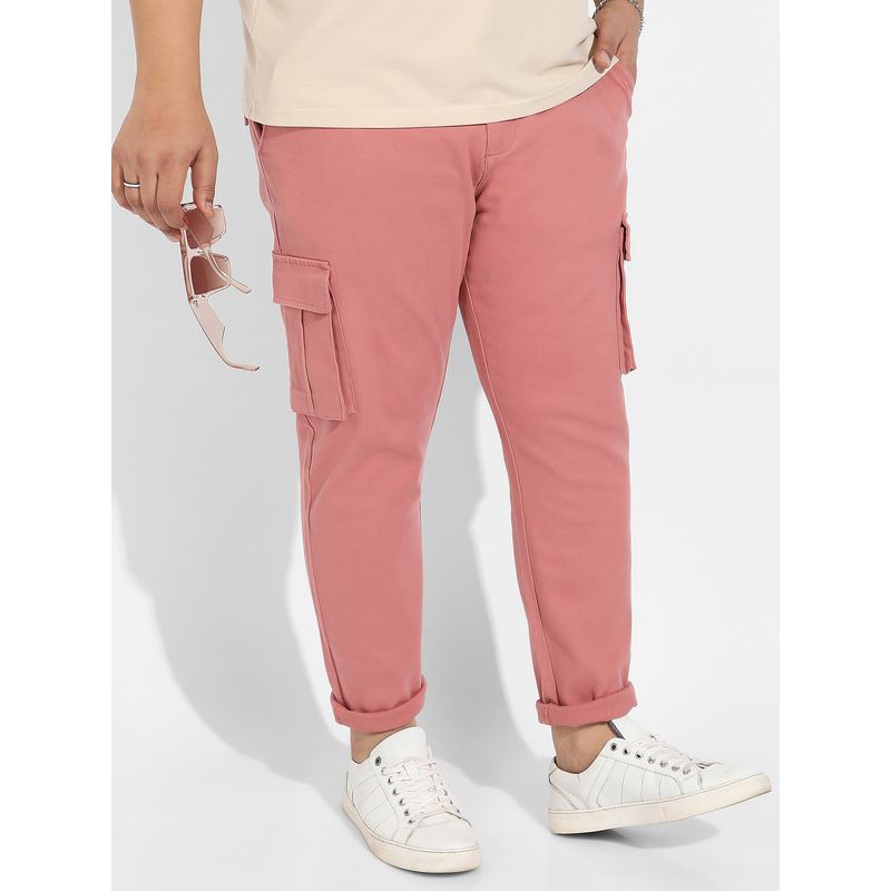 Instafab Plus Mens Nude Pink Cargo Trousers (38)