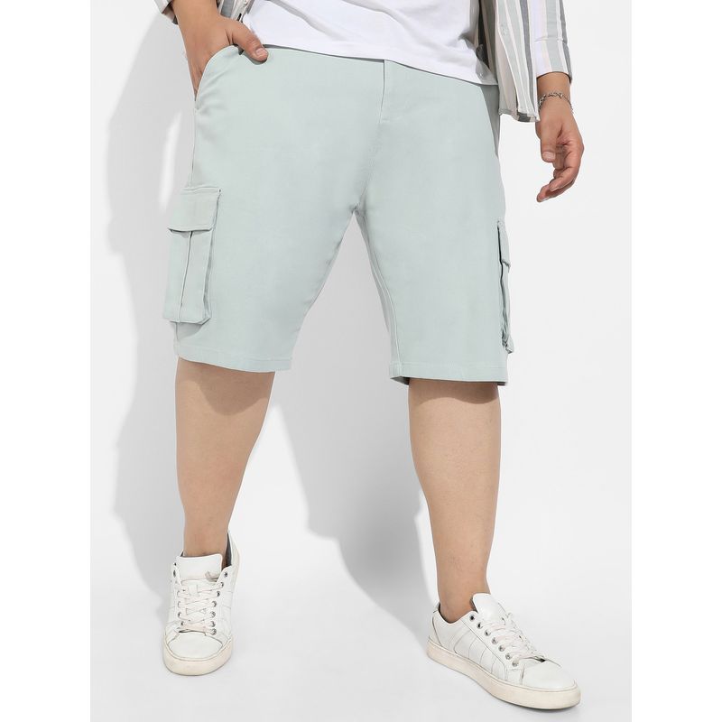 Instafab Plus Mens Sage Green Cargo Shorts (44)