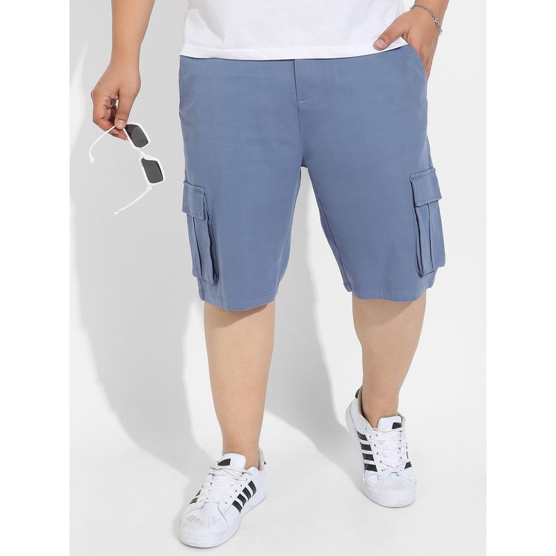 Instafab Plus Mens Blue Cargo Shorts (38)