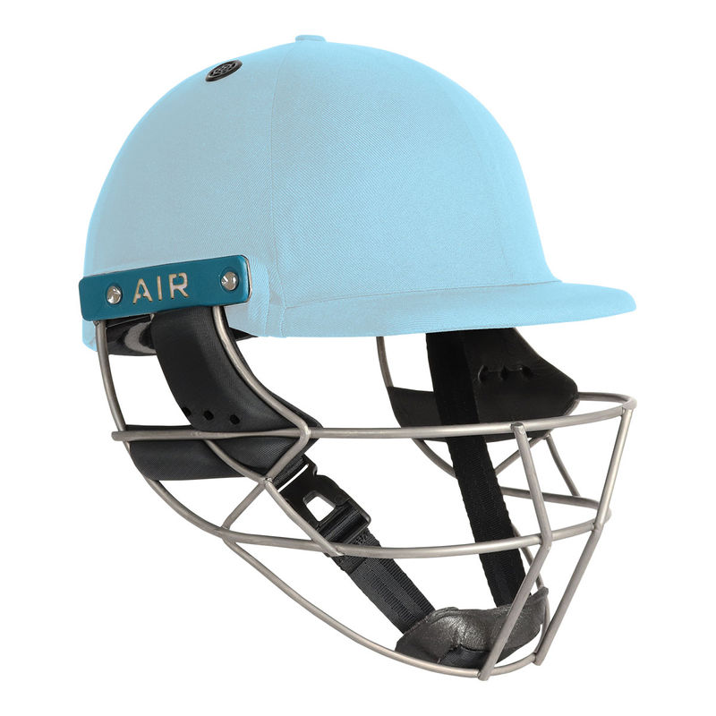 Shrey Masterclass Air 2.0 Titanium-Sky Blue Cricket Helmet (L)