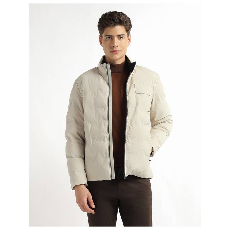 Arrow Sports Beige Men Solid Regular Fit Puffer Jacket (L)