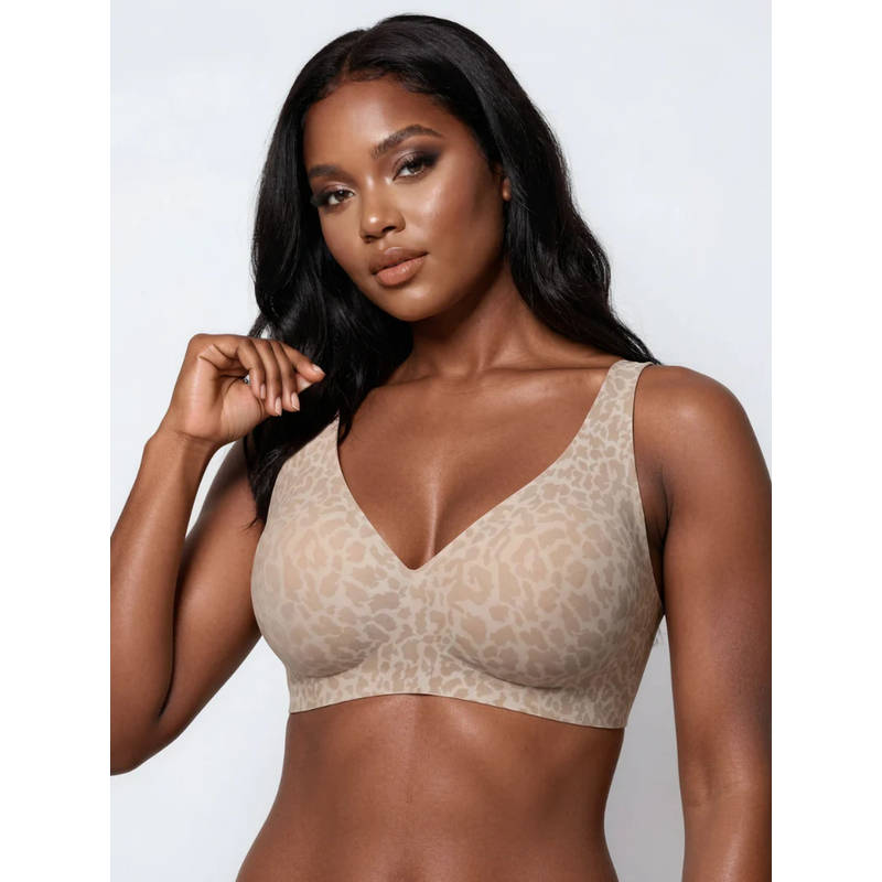 Shop The Edit Seamless Wireless Beige Push Up Bra (M)