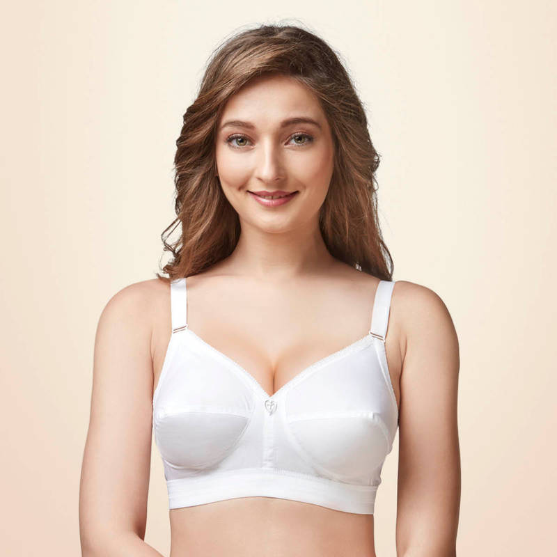 Trylo Namrata Women's Cotton Non-wired Soft Full Cup Bra - White (40C)
