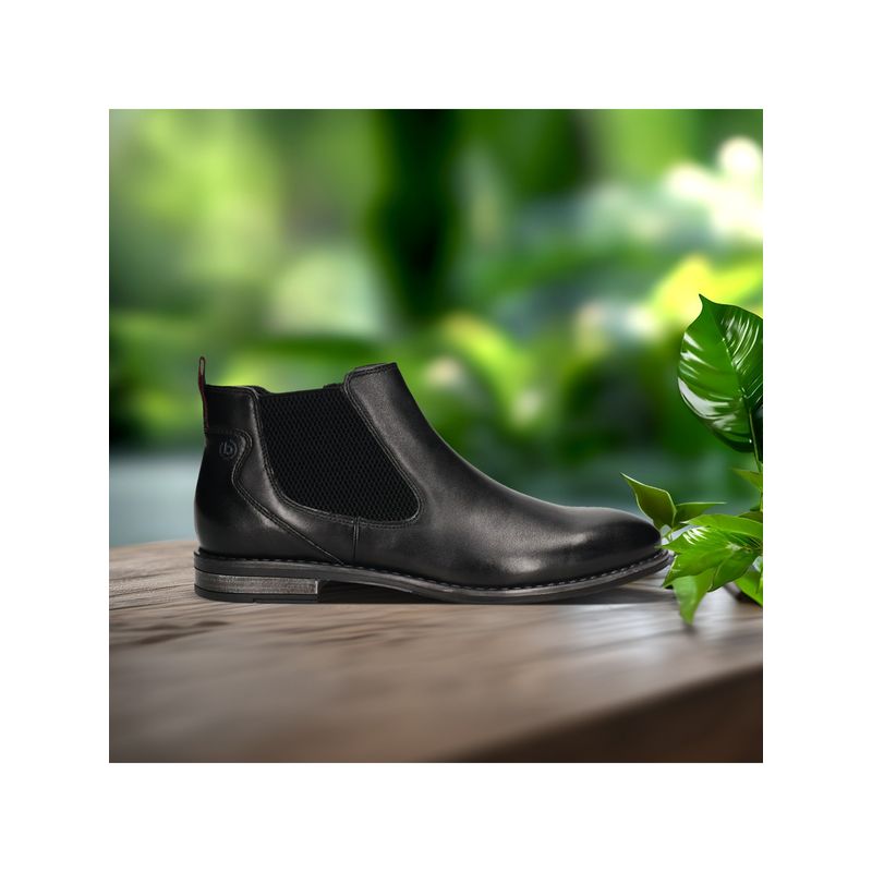 Bugatti Black Amros Black Men Wide Chelsea Boots (EURO 43)