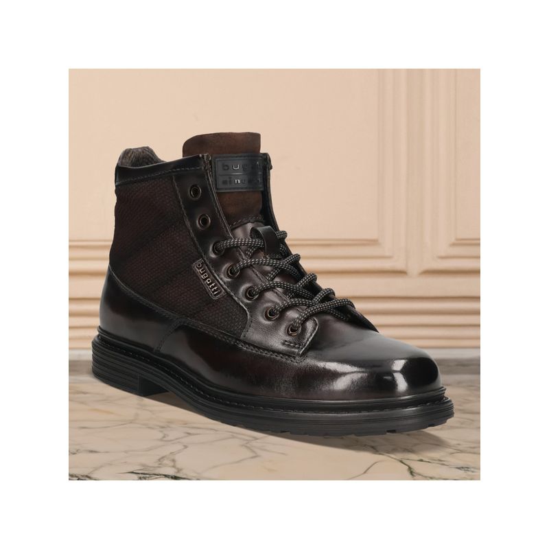 Bugatti Brown Abel Mid-Top and Dark Brown Men Ankle Boots (EURO 43)