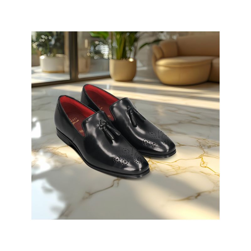 Bugatti Margo Men Slip On Tassel Black Formal Moccasins (EURO 43)
