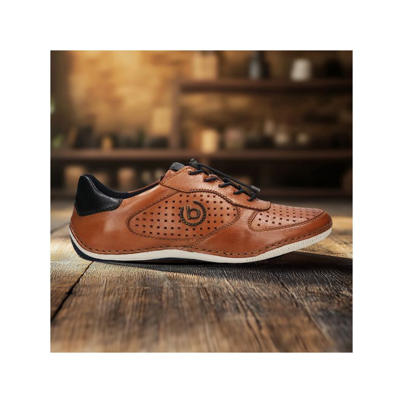 Bugatti Canario Cognac Brown Men Stitched Sneakers (EURO 40)