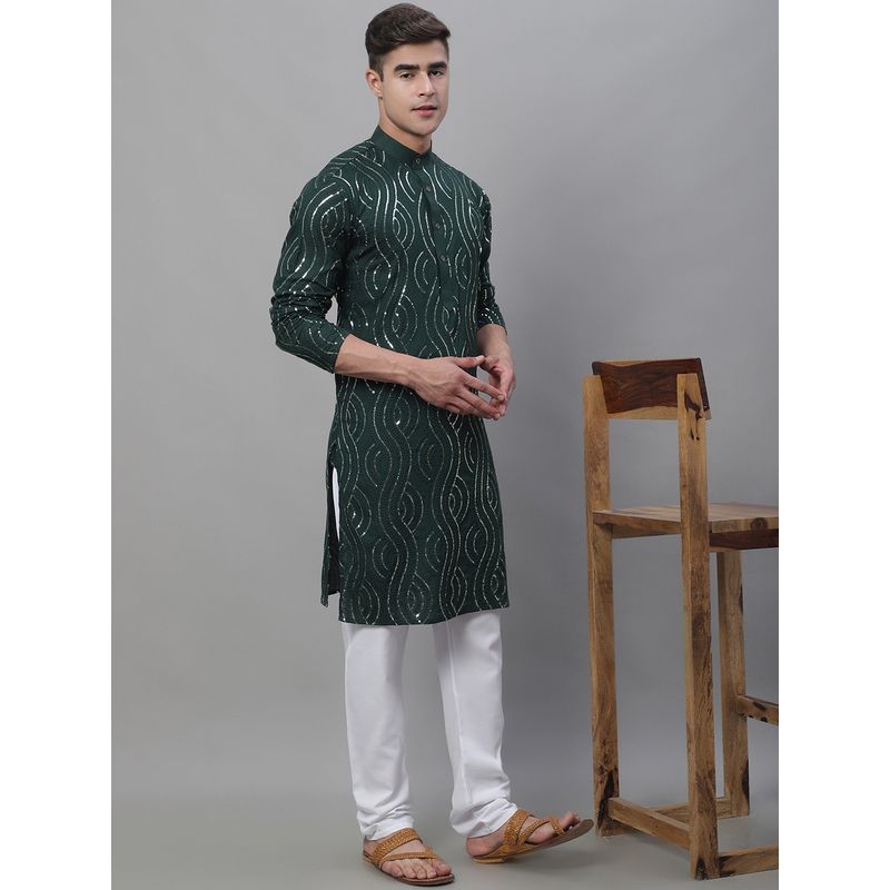SOJANYA Pure Cotton Dark Green Designer Kurta and Churidar (36)