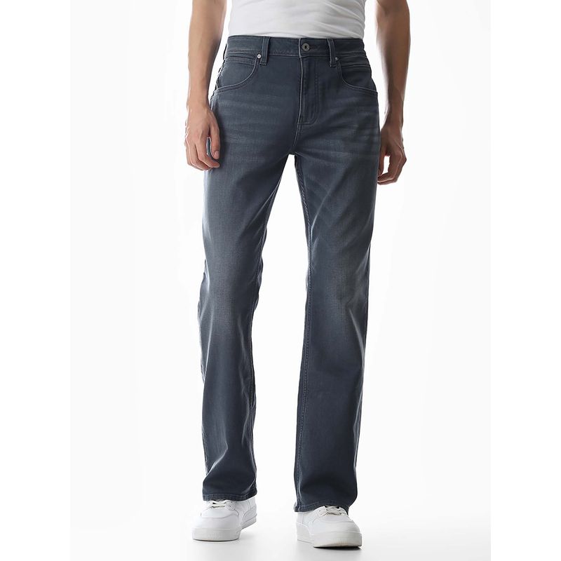 Jack & Jones Men Grey Bootcut Fit Jeans (32/34)