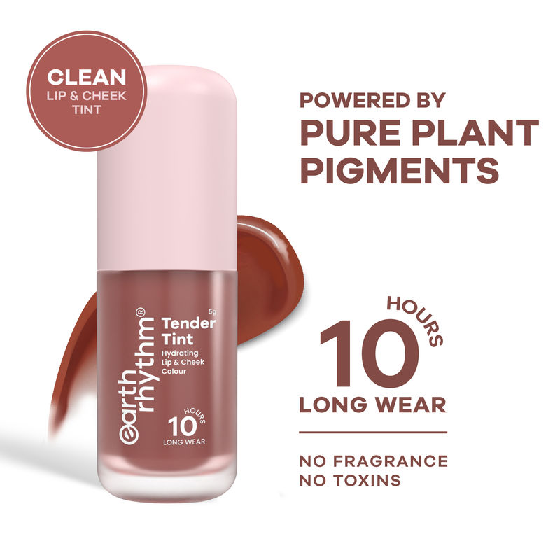 Earth Rhythm Tender Tint For Lip & Cheek With Pure Plant Pigments 10 H Stay - Cider