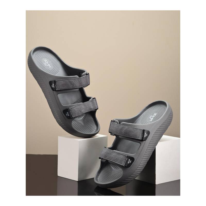Zoom Shoes FLTM04 Mens Sandals With Adjustable Vlecro Strap - Grey (UK 9)