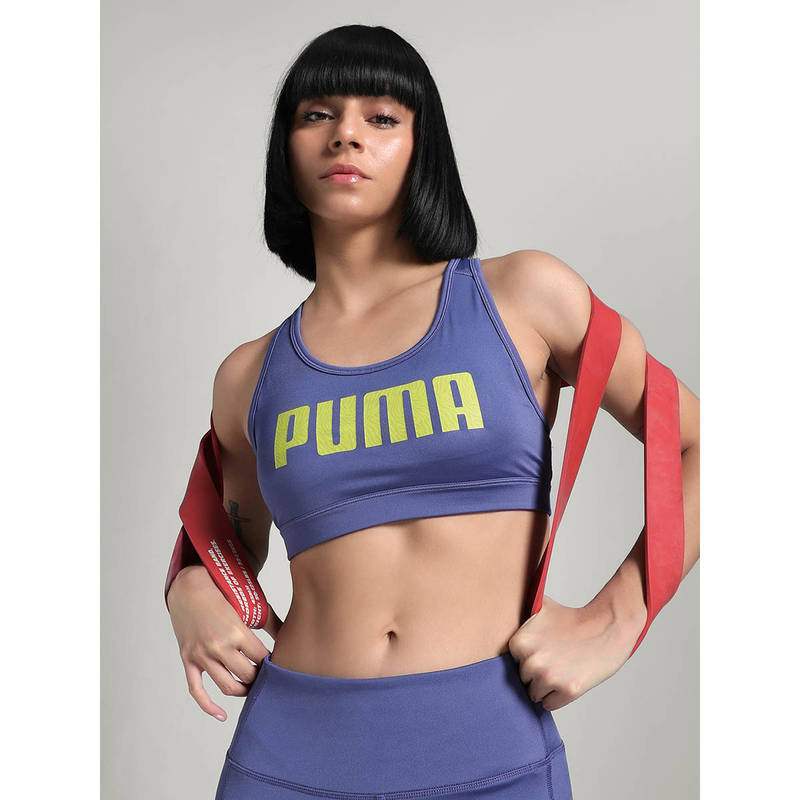 Puma Womens Mid Impact Purple Sports Bra (S)