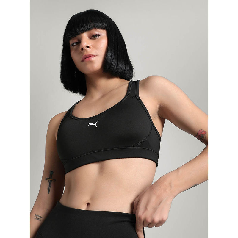 Puma Women's Mesh Sports Black Sports Bra (L)