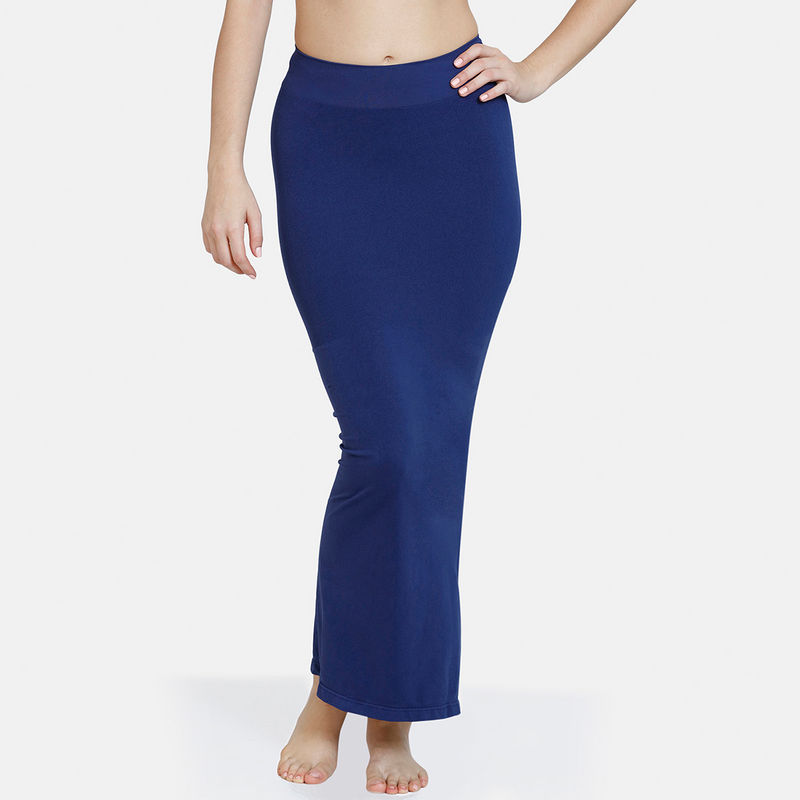 Zivame Seamless All Day Mermaid Saree Shapewear - Navy Blue (XL)