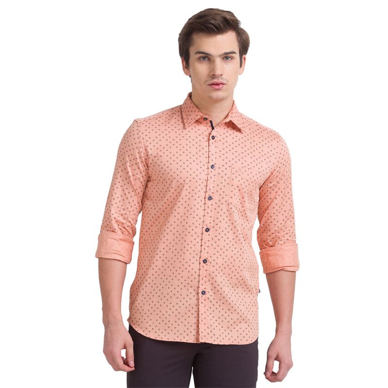 Parx Medium Orange Casual Shirt (S)