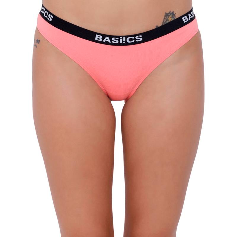 BASIICS by La Intimo Women's Dulce Candy Brief Panty - Coral (M)