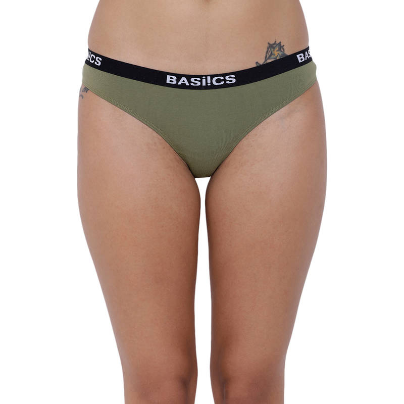 BASIICS by La Intimo Women's Dulce Candy Brief Panty - Green (M)
