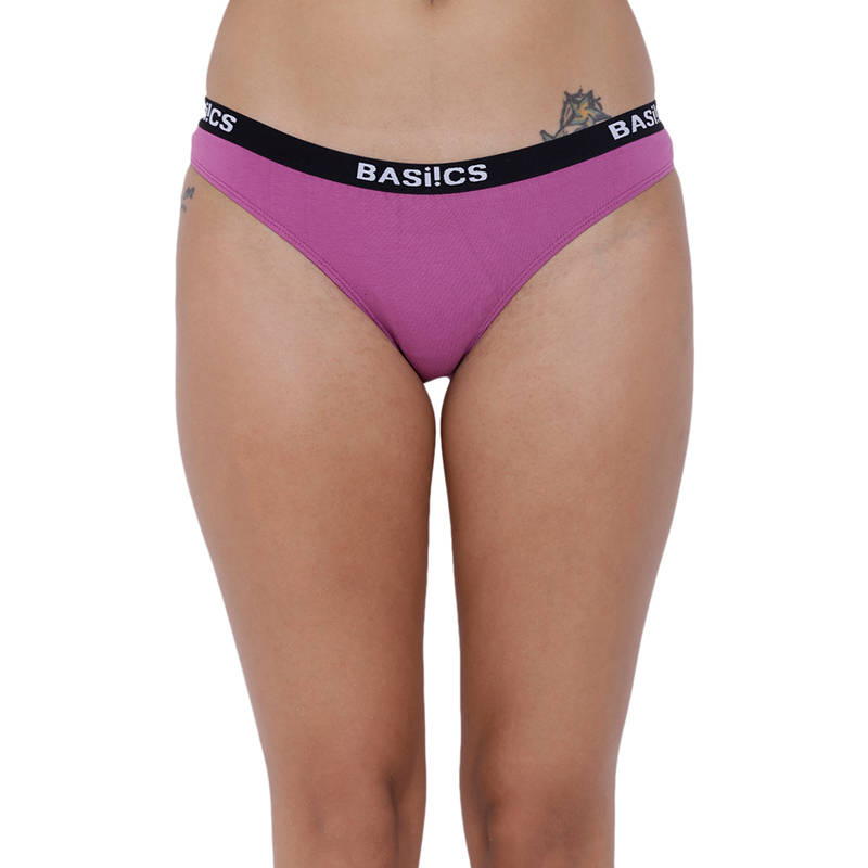 BASIICS by La Intimo Women's Dulce Candy Brief Panty - Purple (L)