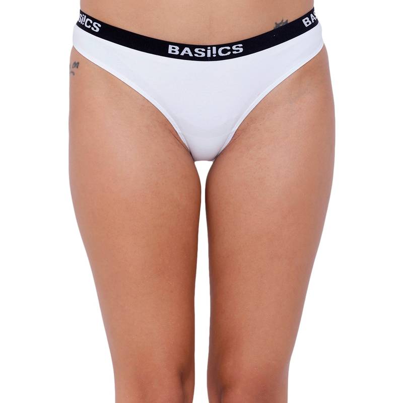 BASIICS by La Intimo Women's Dulce Candy Brief Panty - White (L)