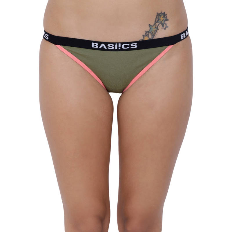 BASIICS by La Intimo Women's Fashionable Brief Panty - Green (L)