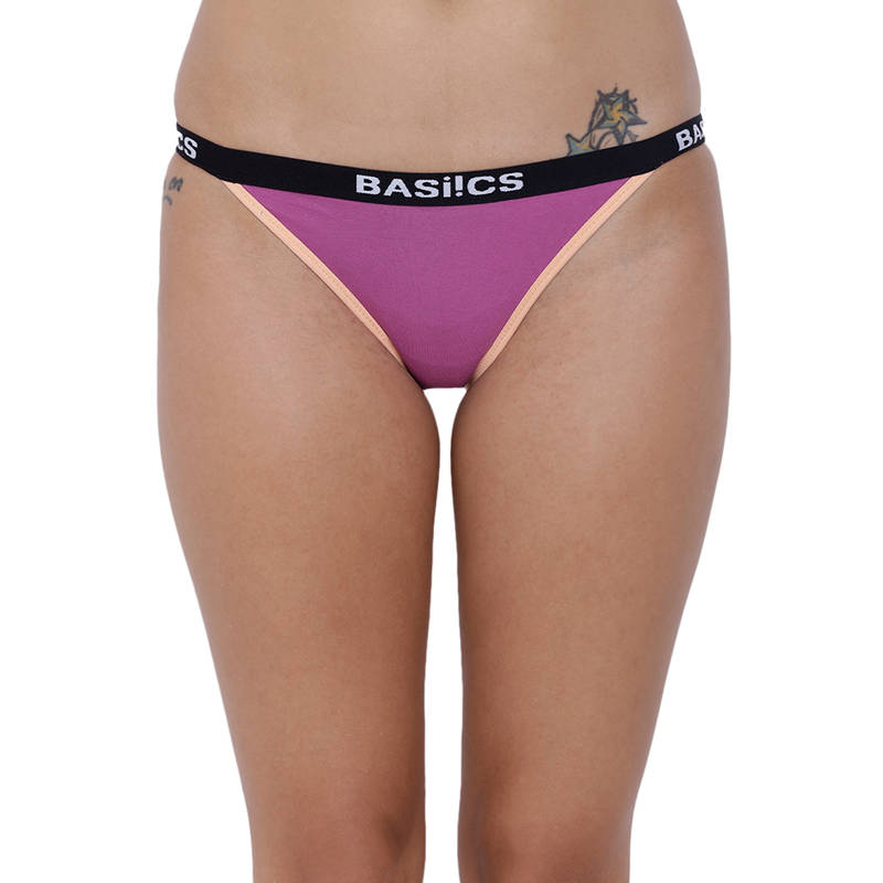 BASIICS by La Intimo Women's Fashionable Brief Panty - Purple (L)