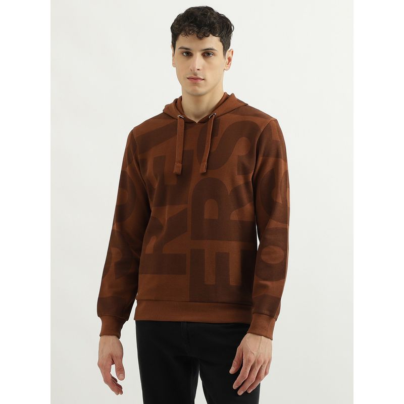 United Colors of Benetton Regular Fit Hooded Neck Tonal Print Hoodie (S)