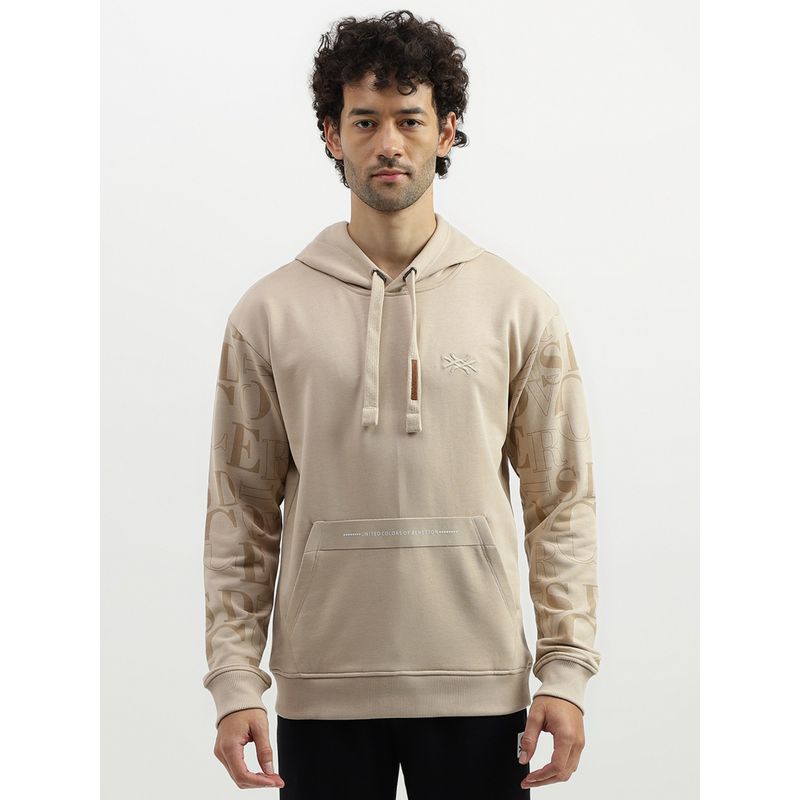 United Colors of Benetton Hooded Neck Printed Sweatshirt (XL)