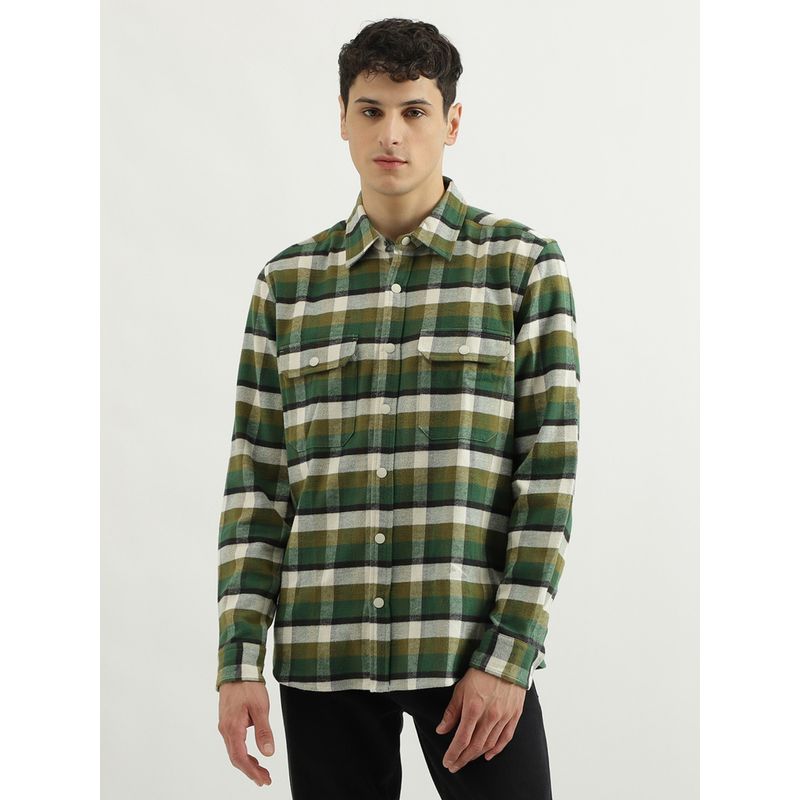 United Colors of Benetton Regular Spread Collar Checkered Shirts (XL)