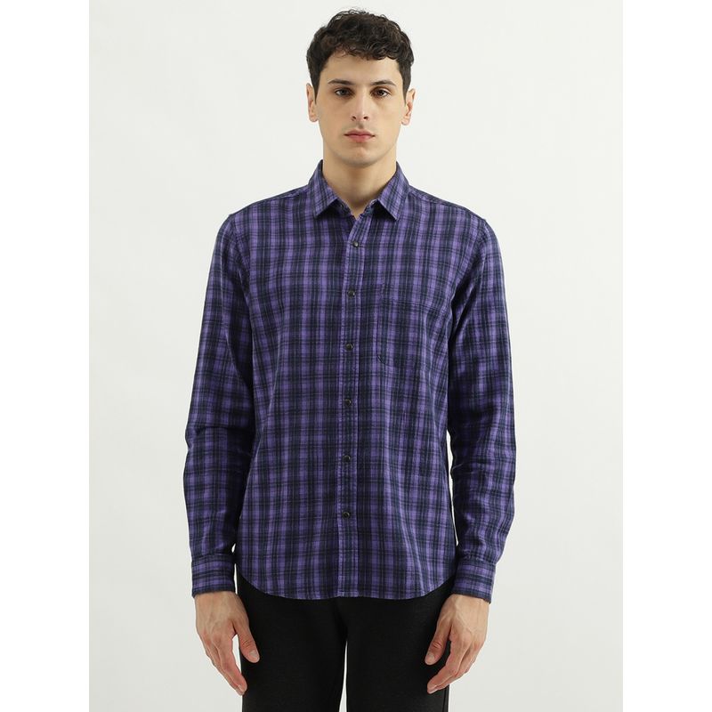 United Colors of Benetton Regular Spread Collar Checkered Shirts (L)