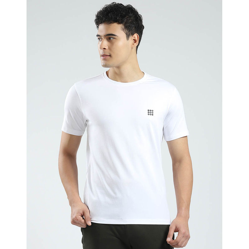 Rock.it Mens White Solid Round Neck T-Shirt (M)