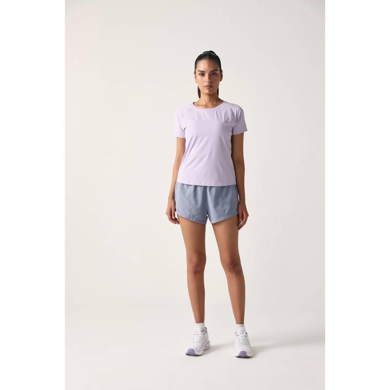 Sawsee Lavender Nylon Solid T-Shirt (M)