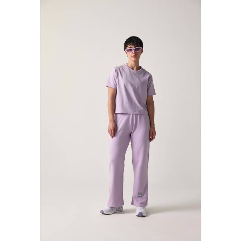 Sawsee Lavender Cotton Blend Solid T-Shirt (S)