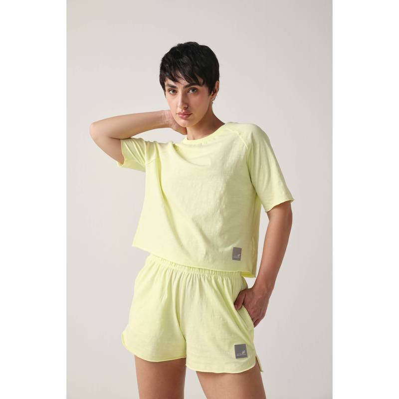 Sawsee Green Cotton Solid T-Shirt (M)