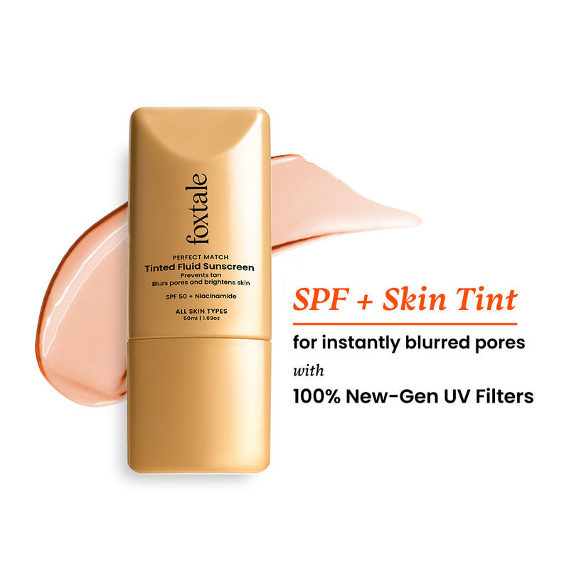 Foxtale SPF 50 PA+++ Tinted Fluid Sunscreen