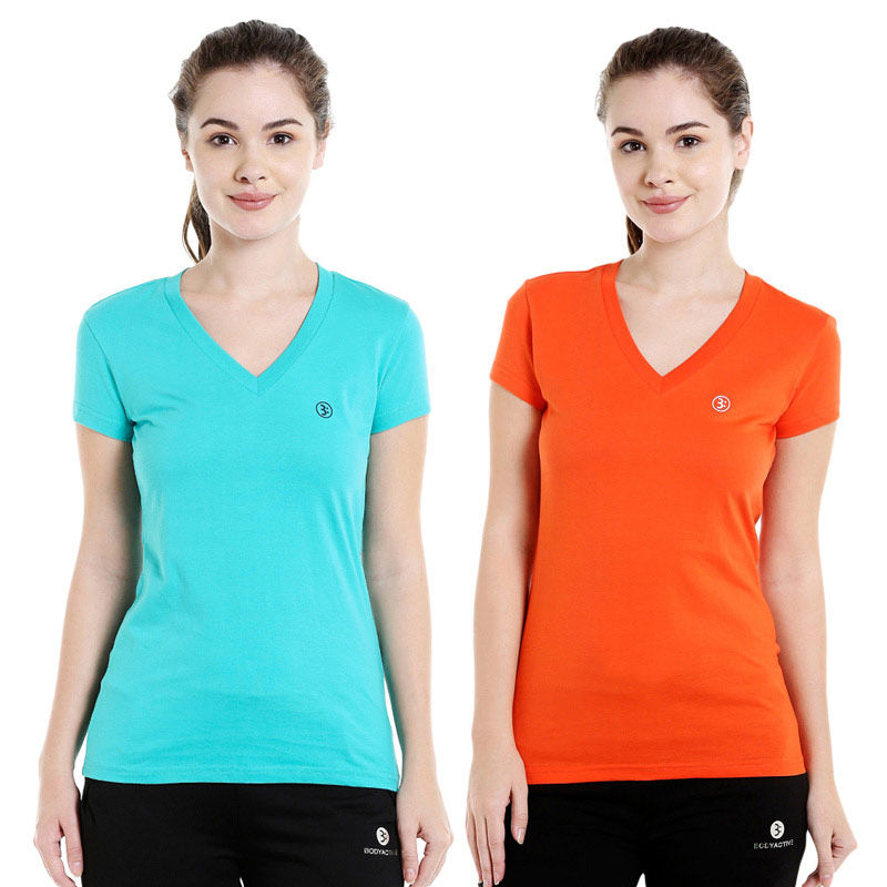 Bodycare Bodyactive Pack Of 2 Women'S Tshirt - Multi-Color (S)