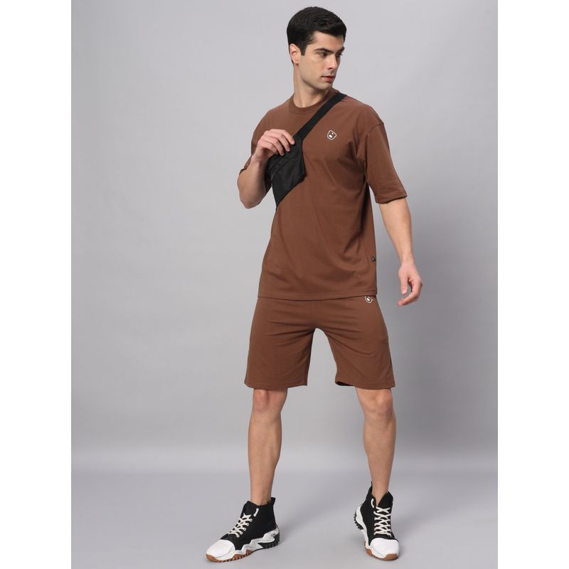 Griffel Tan Teddy Logo T-Shirt & Short (Set of 2) (XS)