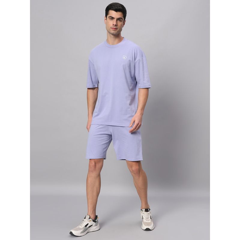 Griffel Lavender Teddy Logo T-Shirt & Short (Set of 2) (XS)