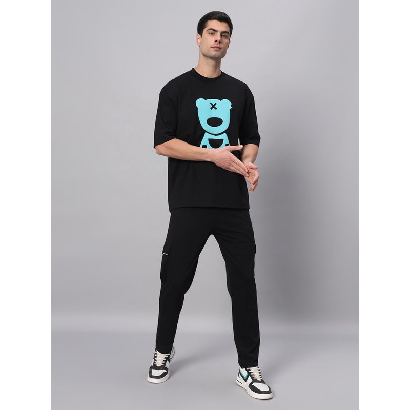 Griffel Black & Blue PUFF TEDDY T-Shirt & Trackpant (Set of 2) (S)