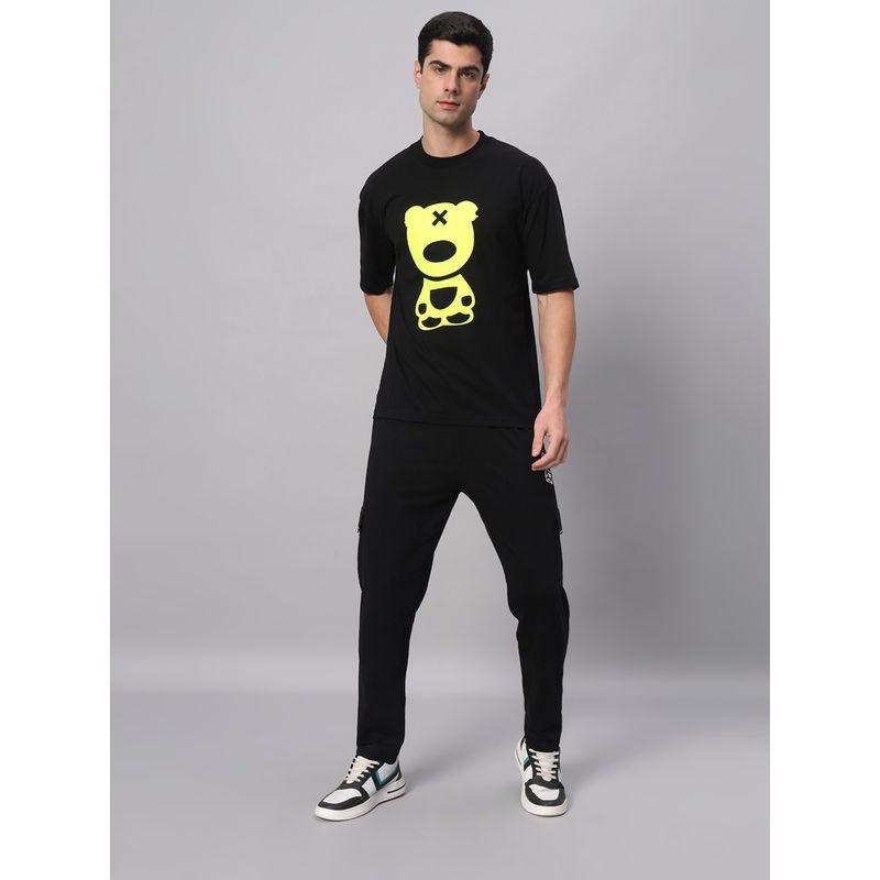 Griffel Black & Yellow PUFF TEDDY T-Shirt & Trackpant (Set of 2) (S)